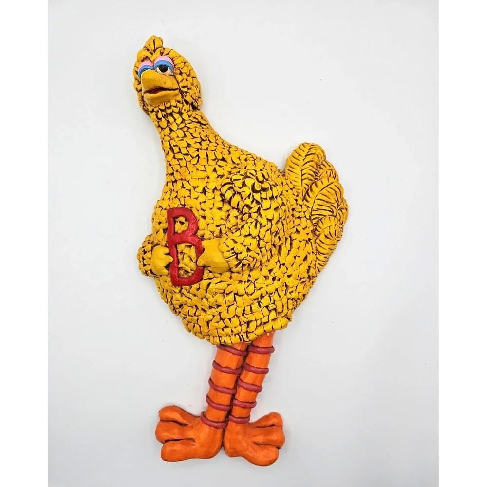 Vintage Sesame Street Big Bird Plaster Wall Hanging Plaque Muppet